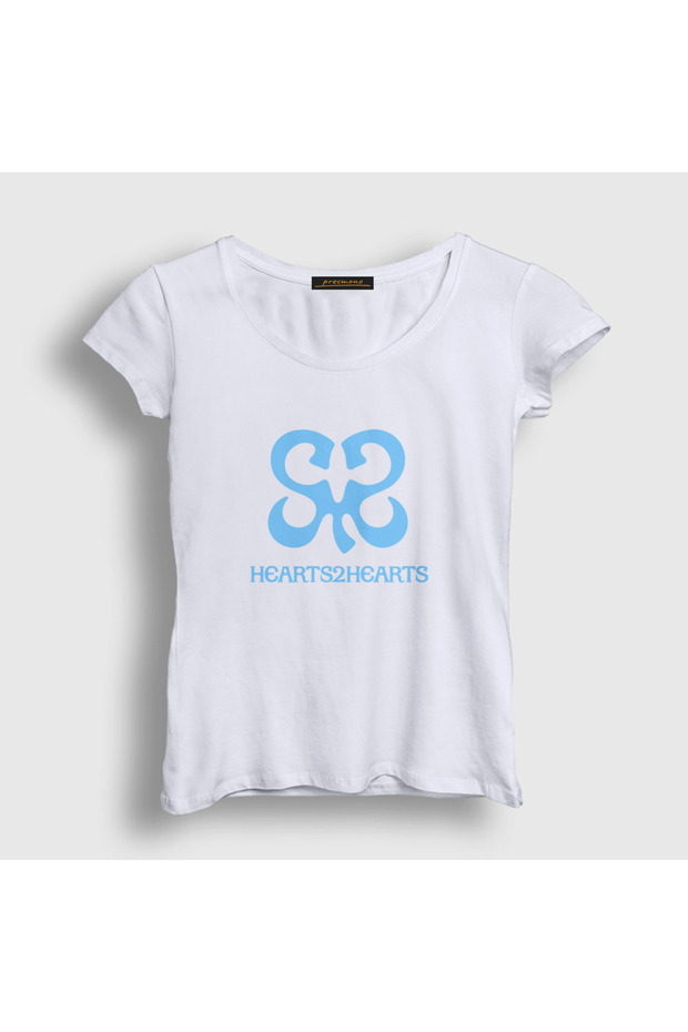 Women's White Logo K-Pop Hearts2Hearts T-Shirt 598258Tt