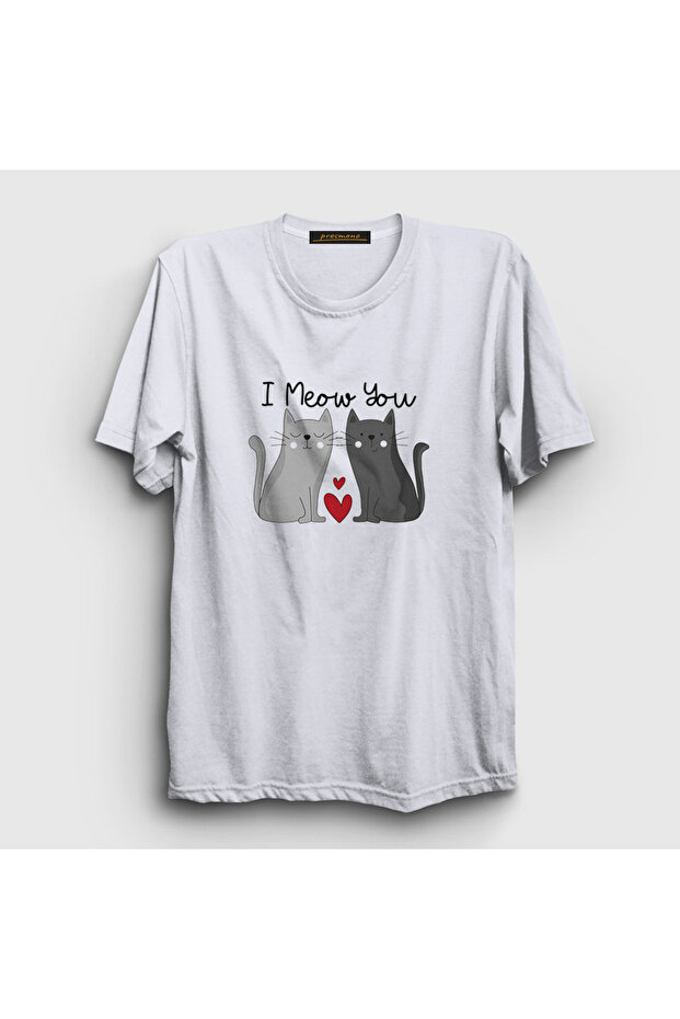 Unisex White I Meow You Cat Lover T-Shirt 458690Tt