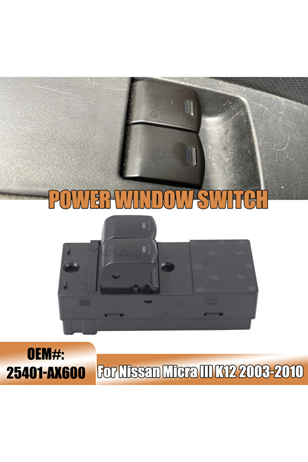 مفتاح نافذة كهربائي أمامي أيسر رئيسي 25401-AX600 لنيسان ميكرا الثالث K12 2003 2004 2005 20...