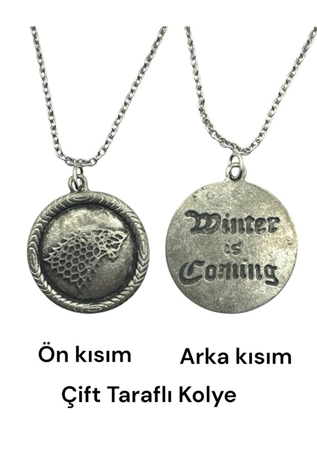 Game of Thrones Style Double Sided Unisex Necklace – Custom Design with 60 cm Chain, Legendary Symbols