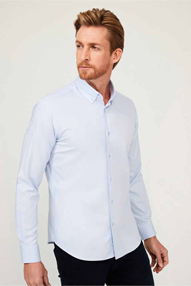 Long Sleeve Slim Fit Slim Fit Cotton Shirt