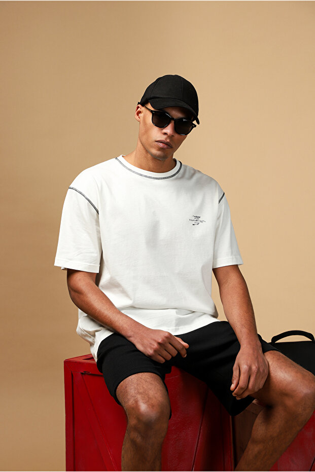 Crew Neck Oversize Cotton Printed T-Shirt