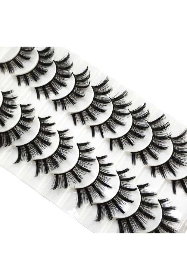 807 NEW 10 Pairs Cat Eye Lashes Fluffy Faux Mink Lashes 8D Wispy Lashes Pack Dramatic Long Thick Vol