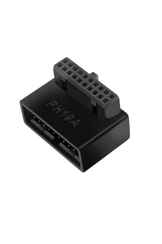 موصل محول رأس اللوحة الأم للكمبيوتر من النوع A USB 3.0 19 سنًا / 20 سنًا بزاوية 90 درجة لتحويل سطح المكتب