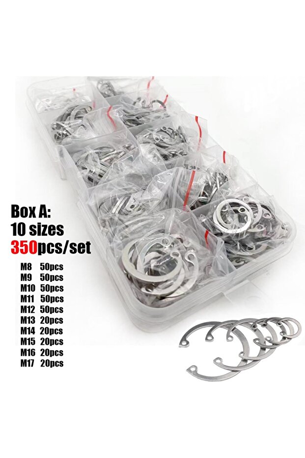 Box A 350 350/700X/set M8-M24 GB893 304 Stainless Steel C Type Internal Circlip Retaining Clip Snap