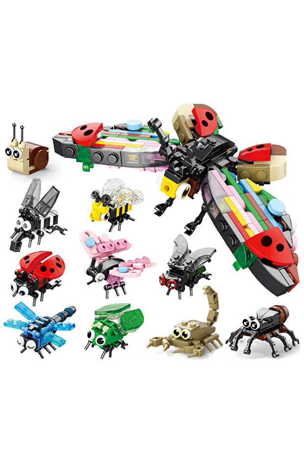 No original box Insect World Animals Scorpion Mantis Ants Spider Birds Marine Animal Building Blocks