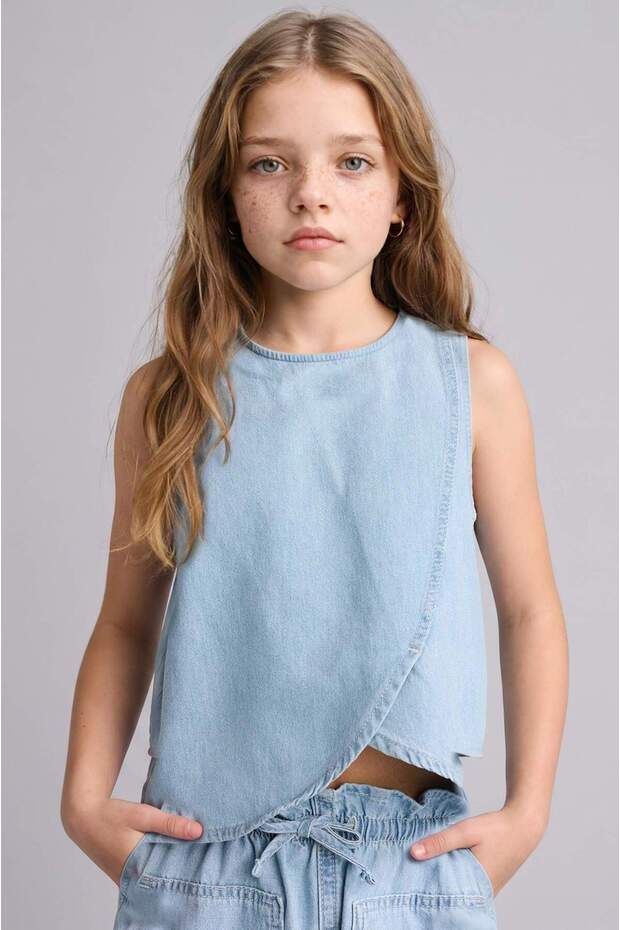 100% Cotton Double-Breasted Blouse for Girls H7164A826Hs
