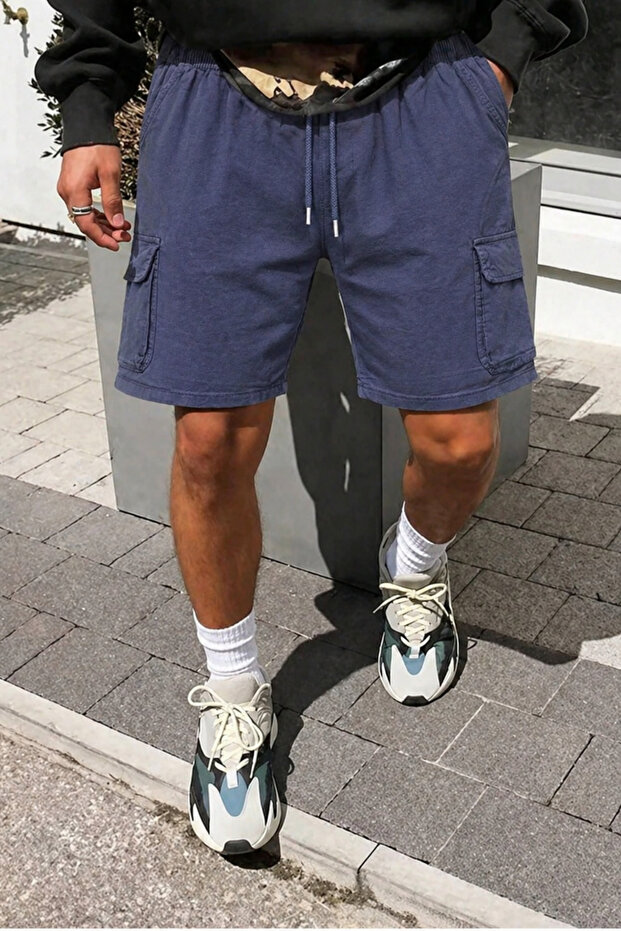 Men's Cargo Pocket Elastic Waist Casual Shorts