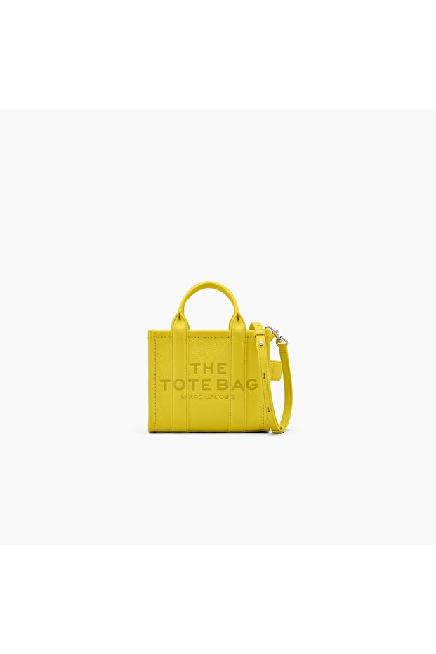 Women's Leather Mini Yellow2 Shoulder Bag with Zipper Closure and Logo Detail