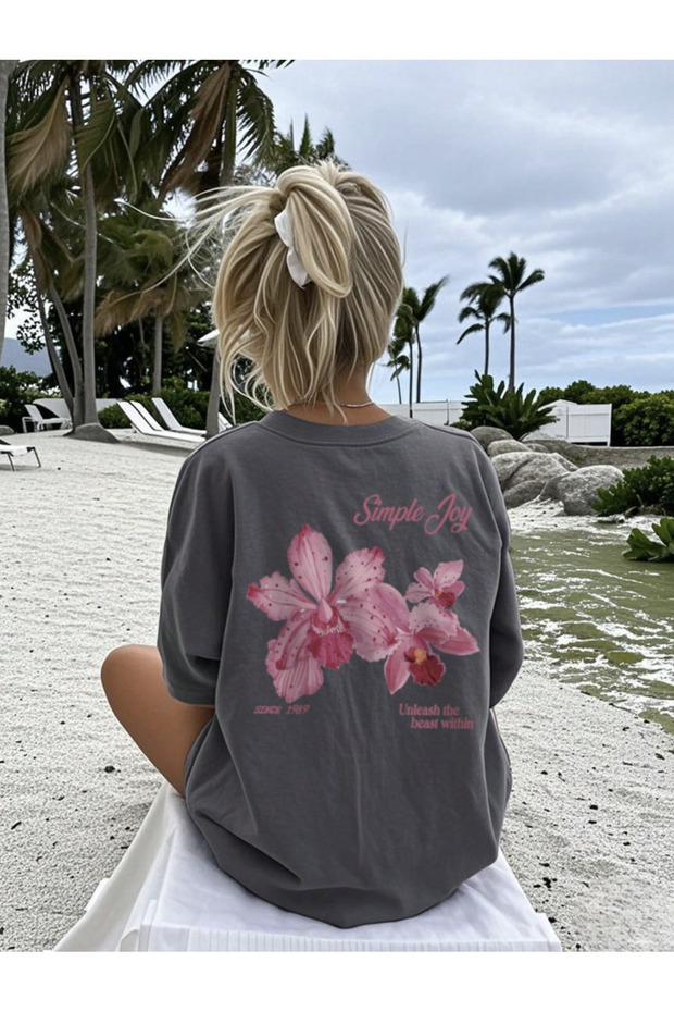 Unisex Men/Women Simplejoy Custom Printed Oversize Cotton T-Shirt
