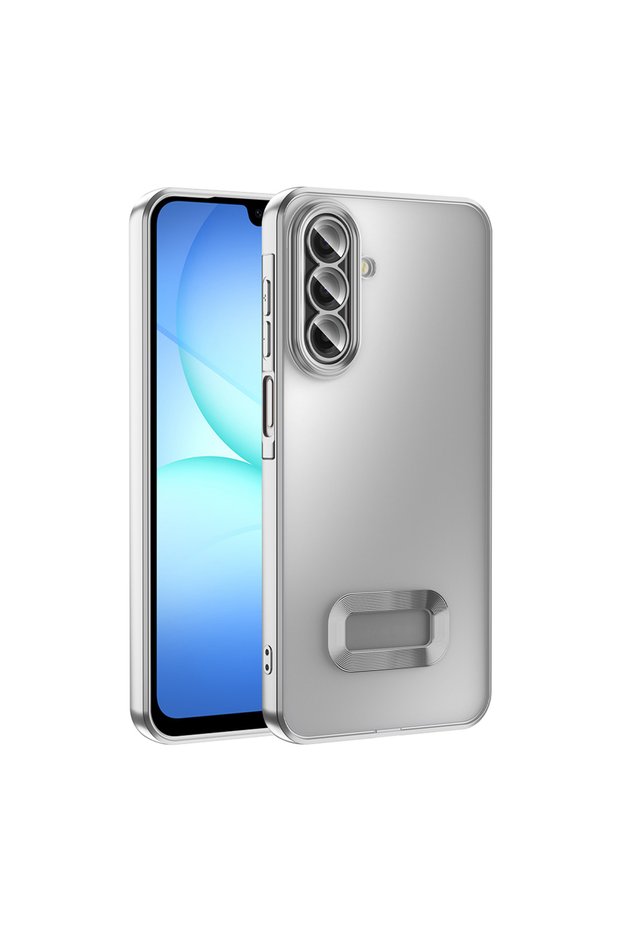 Samsung Galaxy A17 Case with Colored Edges, Transparent Back, Camera Protection, Logo Displaying Omega Silicone
