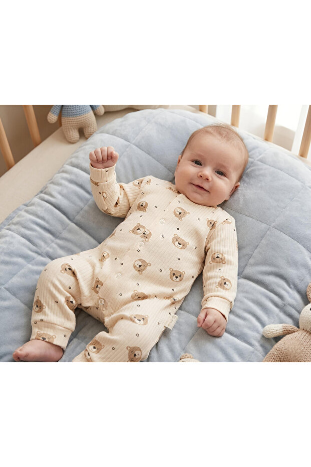 Little Bears Baby Rompers Without Booties 3-6-9 Months Cotton