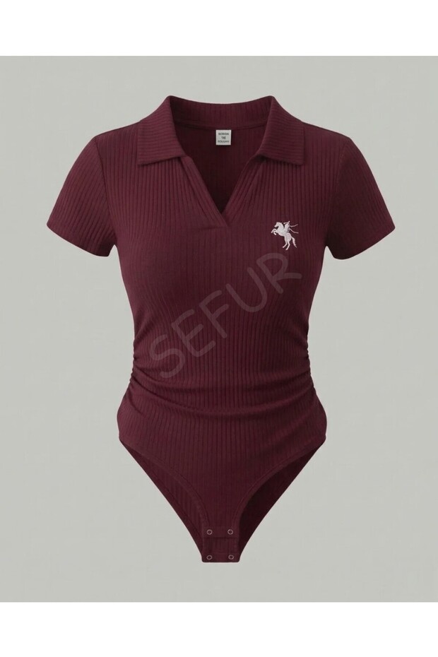 Body-Hugging Polo Neck Ribbed Lycra Premium Bodysuit [Summer Trend'26]