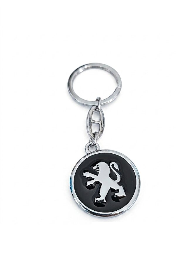 Round Design Peugeot Logo Metal Keychain Stylish Design
