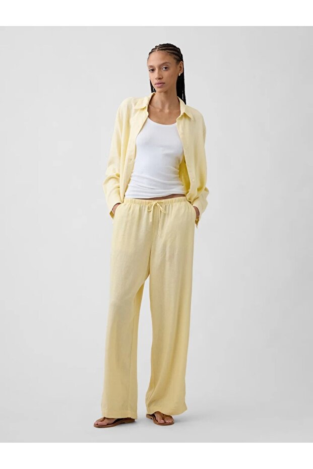 بنطال واسع الساق من V-LINEN