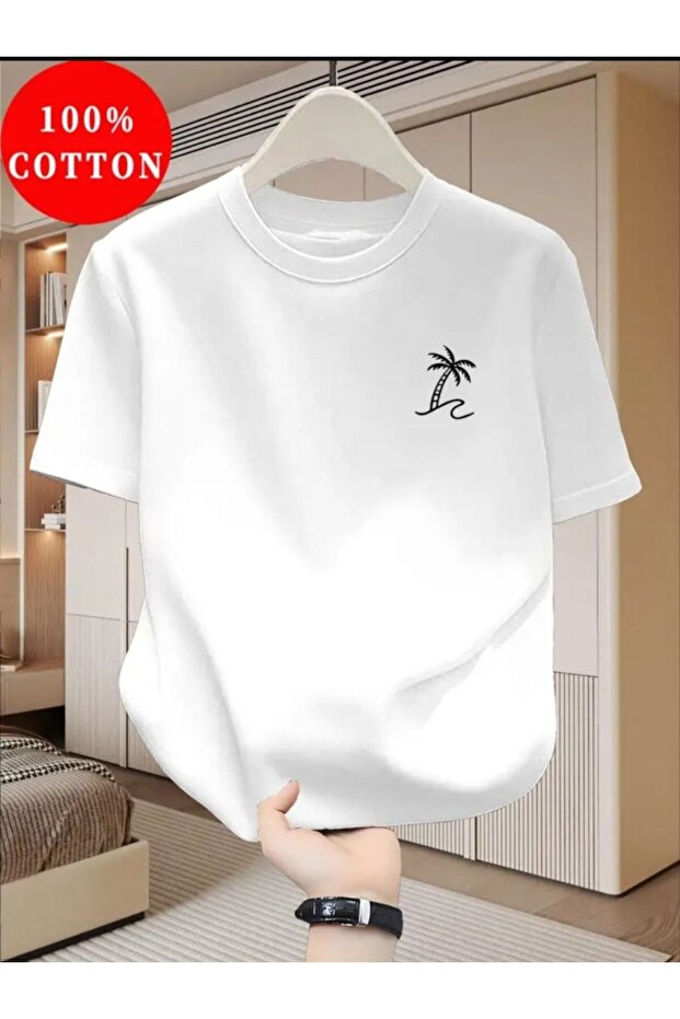 Oversize Printed Women'S/Men's Unisex White T-Shirt Cotton 1St Class Quality Fabric