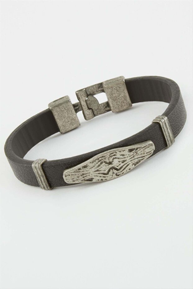 Oval Faux Leather Bracelet