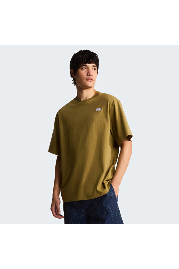 تي شيرت M Tnf Essential Simple Dome Os Ss للرجال باللون البني Nf0a8evw2el1