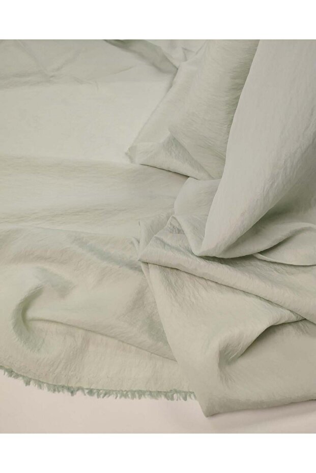 Mint Green Viscose Blended Woven Fabric Thin Tiril Tiril Aerobin-Like Dressmaking & Tunic Fabric 145X