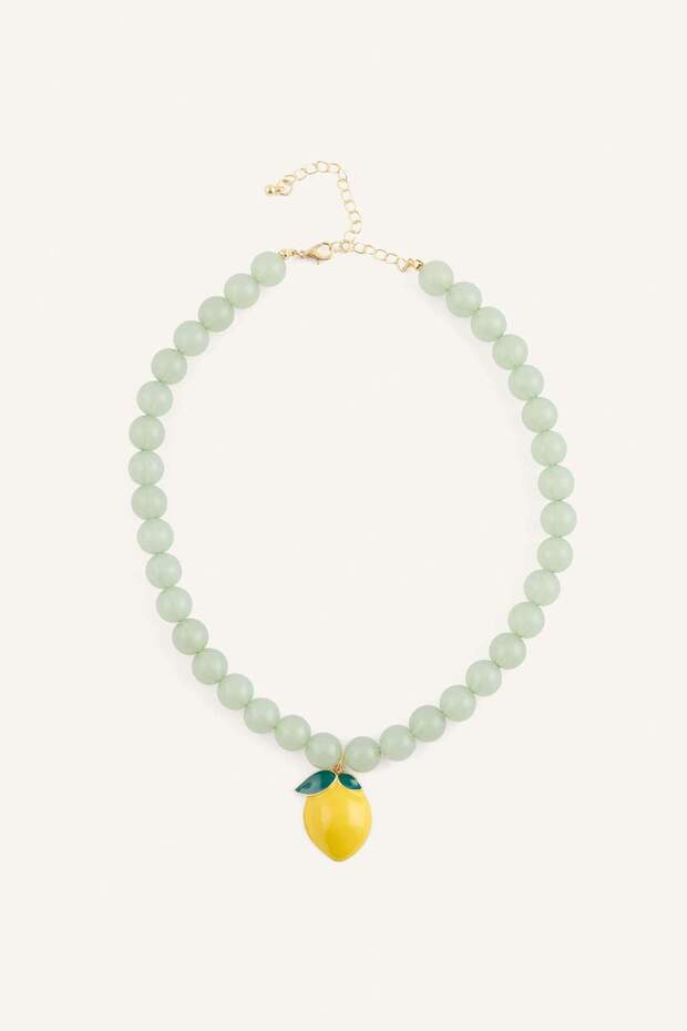Women's Lemon Patterned Necklace G5820Axns