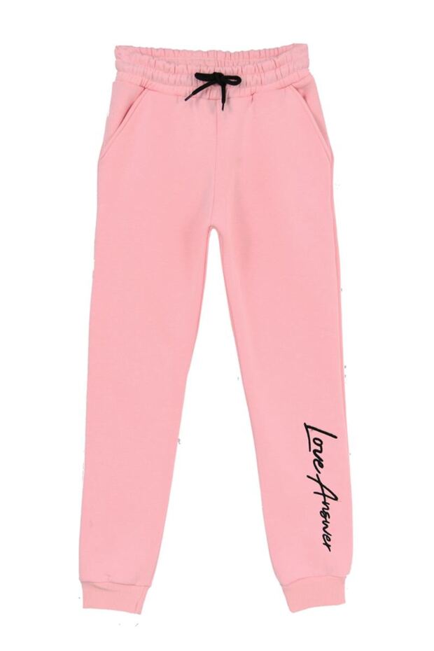 Girls' Sweatpants - 3-Stripes with Embroidery (One Size, It Is Recommended to Go One Size Larger)