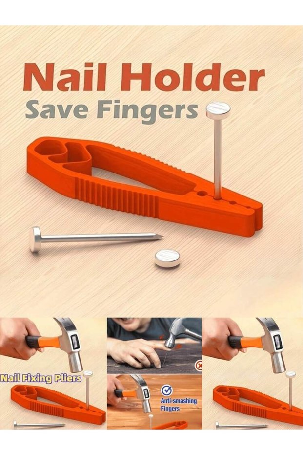 Magnetic Nail Holder Safety Tool Finger Protection Clip for Woodworking and Repair
