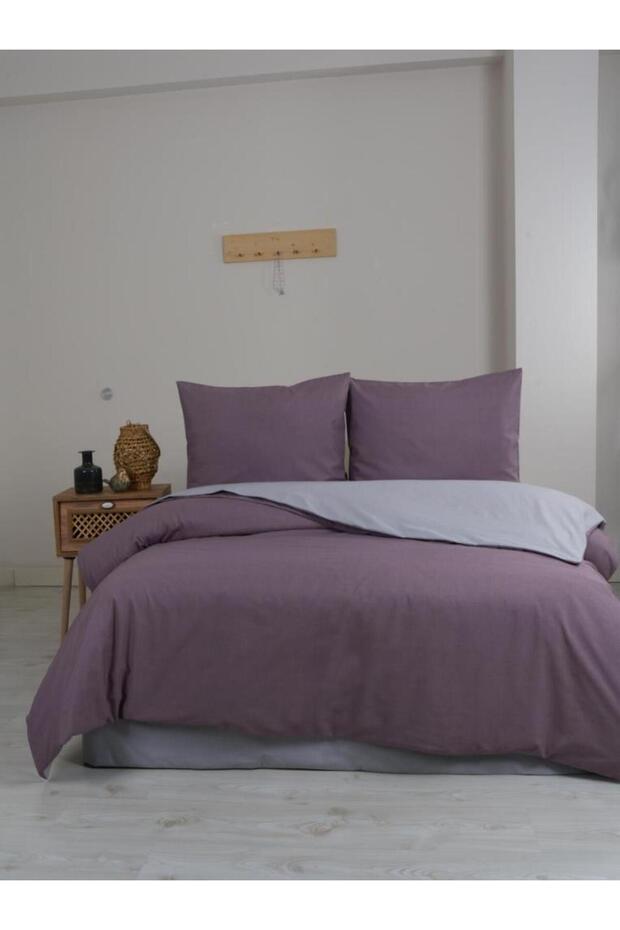 Silente Double Duvet Cover Set Fuchsia - Gray