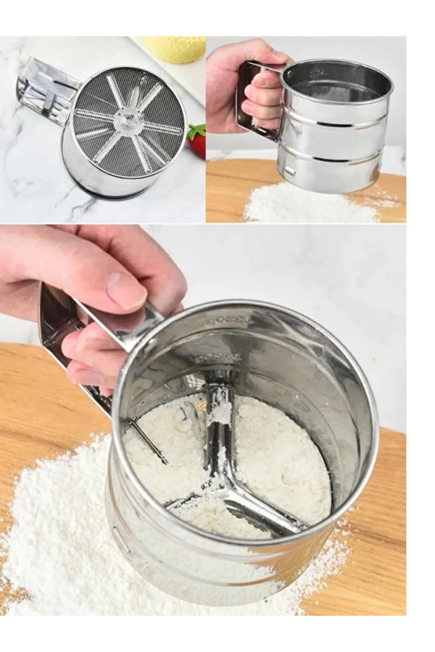 Stainless Steel Flour Sieve Metal Luxury, Practical Sugar, Pastry, and Dough Sifting Strainer