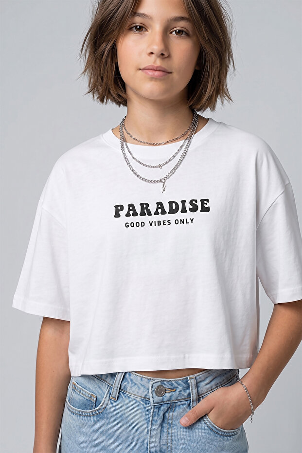 Girl's Comfortable Fit Crop T-Shirt
