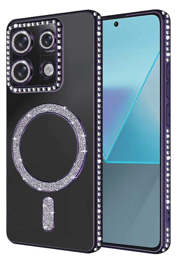 Ilkeshop New Redmi Note 13 Pro 4g Joke Simli Magneticsafe Case - (171549) Deep Purple