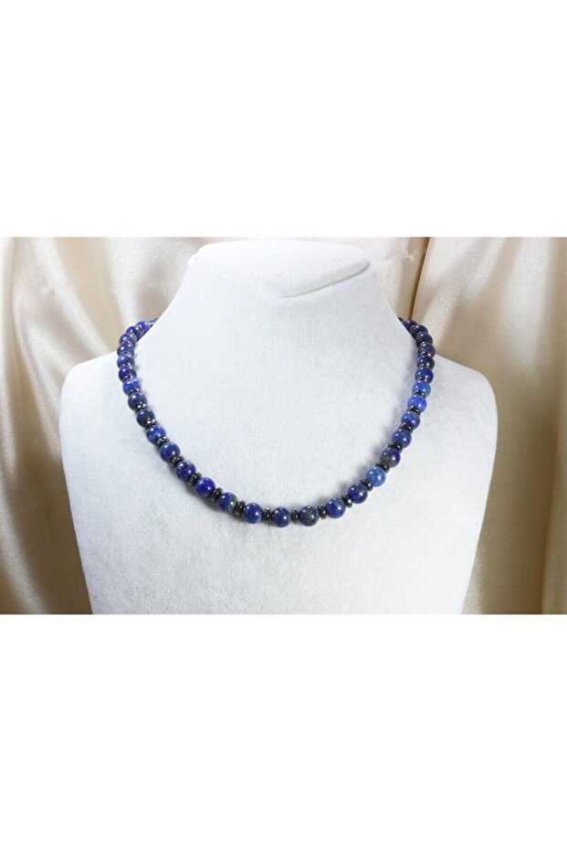 Lapis Lazuli Hematite Natural Stone Necklace