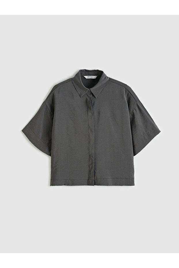 Lcw Visiongri Modal Blend Crop Women's Shirt
