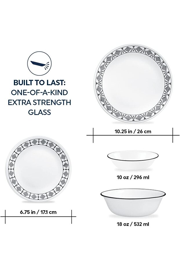 Cusco 16pc Dinner Set, Chip & Break Resistant - 8