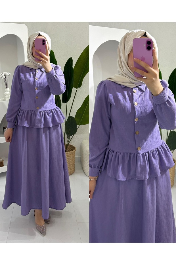 Buttoned Skirt Suit