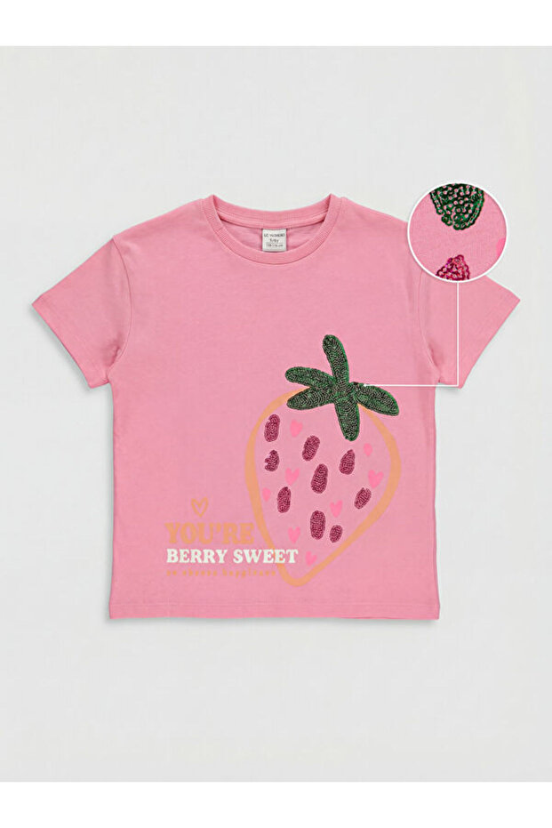I Zero Roba Collar Sequin Embroidered Girls' T-Shirt from Freezen Store