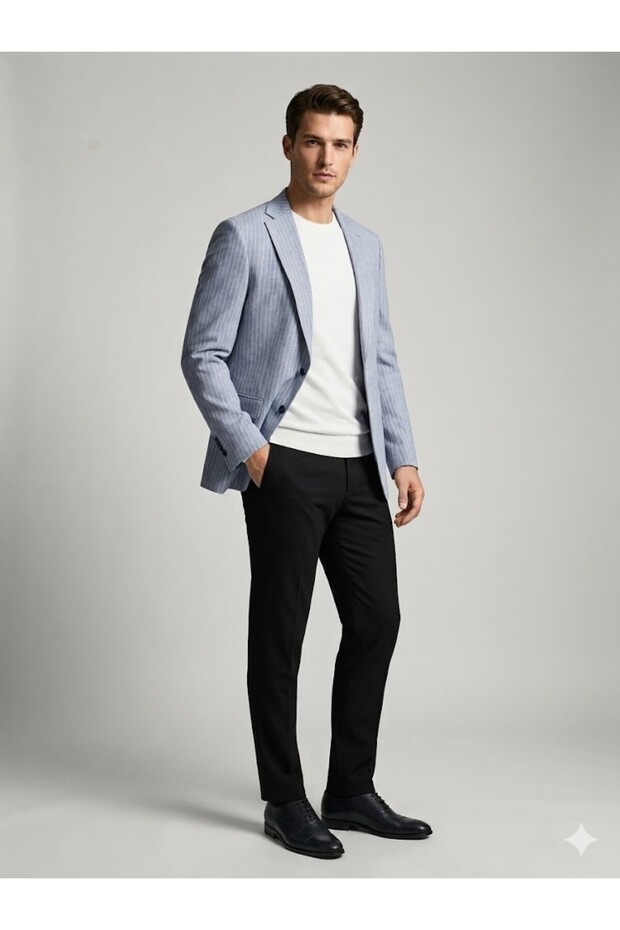 سترة بليزر رجالية مخططة حديثة من SELİM HAVAN 0013