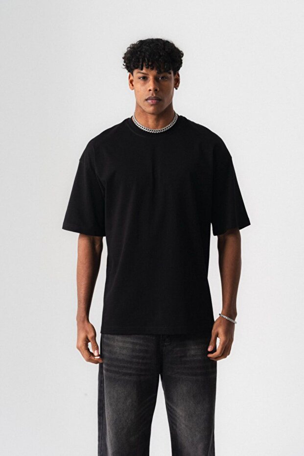 VQ Basic Premium Oversize Siyah Tişört