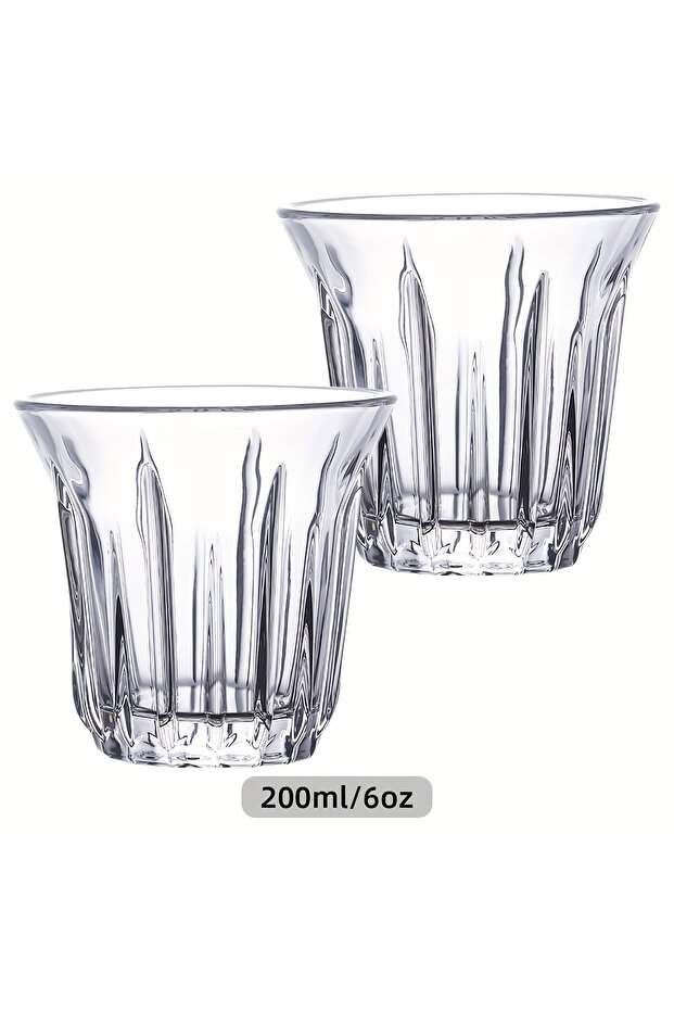 2 Pack 200ml 2 Pack Espresso Cups, Clear Glass Cups for Coffee, Coffee Mugs Glasses Espresso Accesso