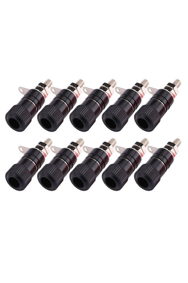10 قطع من أطراف التوصيل JS-910B السوداء، مقبس موزع كهربائي 4 مم، موصل طرفي 4 مم