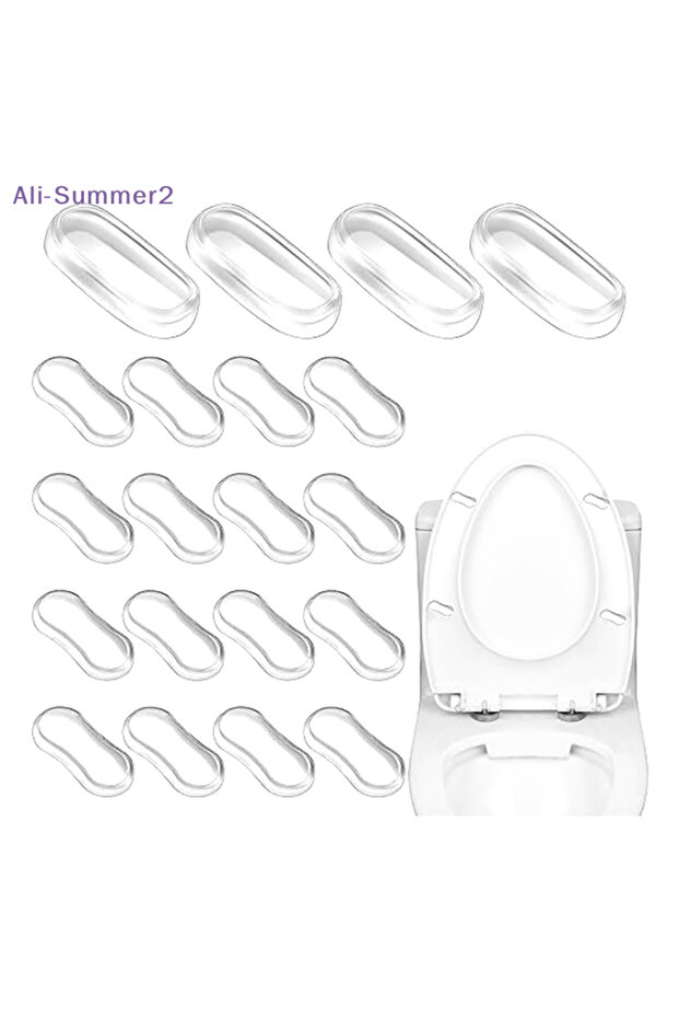 【Summer2】Durable Silicone Toilet Seat Bumper Shockproof Toilet Seat Lid Pads Bathroom Replacement...