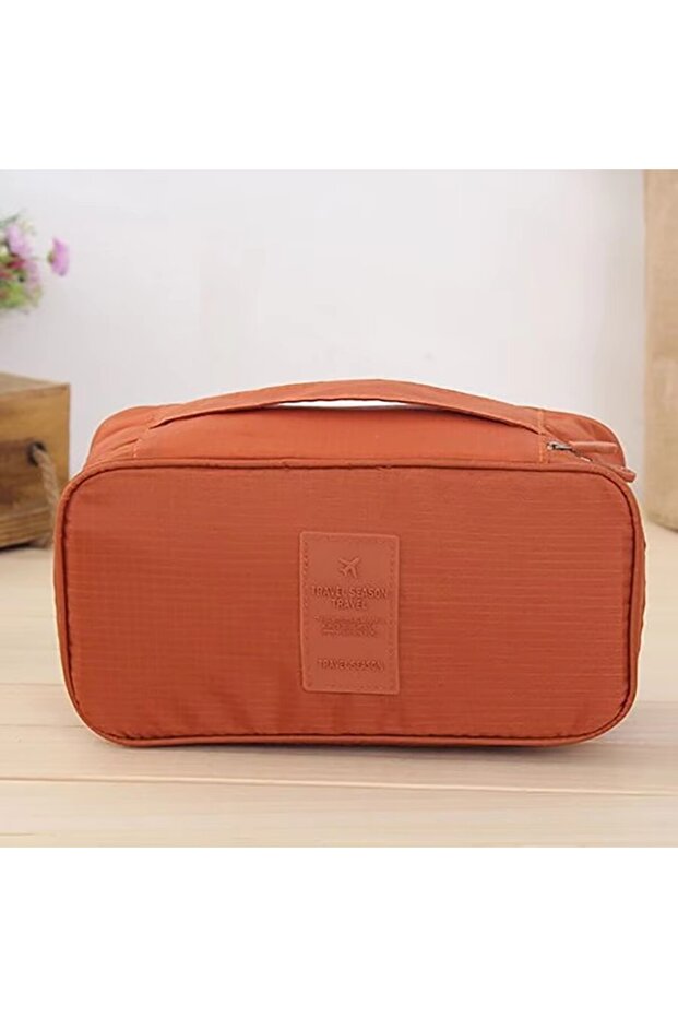 20cm*15cm Orange Portable Travel Storage Bag Multi-function Bra Underwear Organizer Bags Toiletry Co