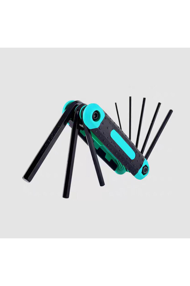 green 8 in 1 Folding Allen Wrench Set Metric Allen Key Set Tool Or Folding Tamper Proof Torx Key Set
