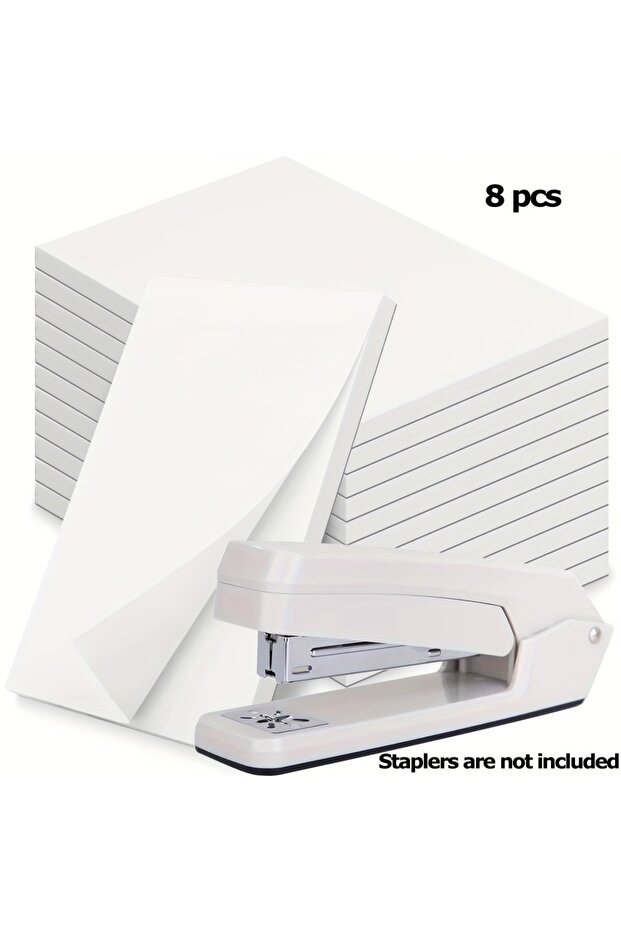 8 قطع من ورق الملاحظات مقاس 4 × 6 بوصة، 2/4/8 قطع فارغة للكتابة، 30 ورقة لكل ورقة ملاحظات، لون أبيض