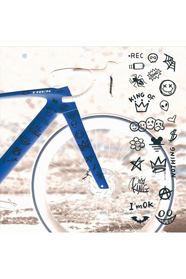 B white 1pc 1pc Bicycle Frame Stickers Decorative Reflective Waterproof Decals for Top Tube MTB Road