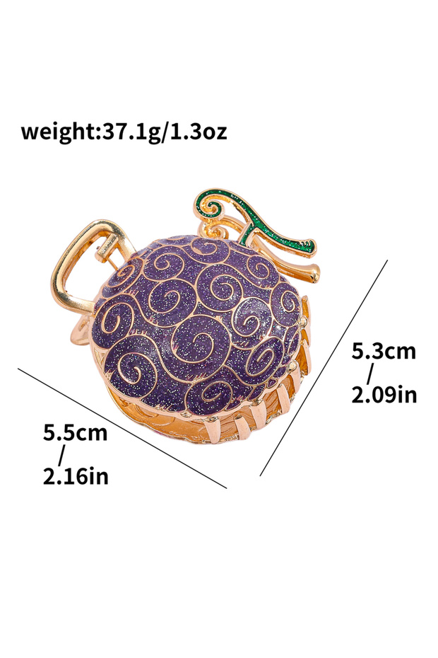 CSO1061 1pc Purple Devil Fruit Alloy Hair Claw Clip Decorative Practical Daily Hair Accessories Hair