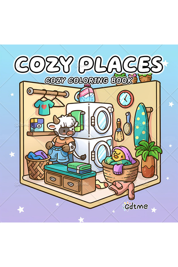 20x20cm 24pages COZY PLACES Bold-easy Patterns Coloring Book for Adults Cute Drawing Book Perfect Gi