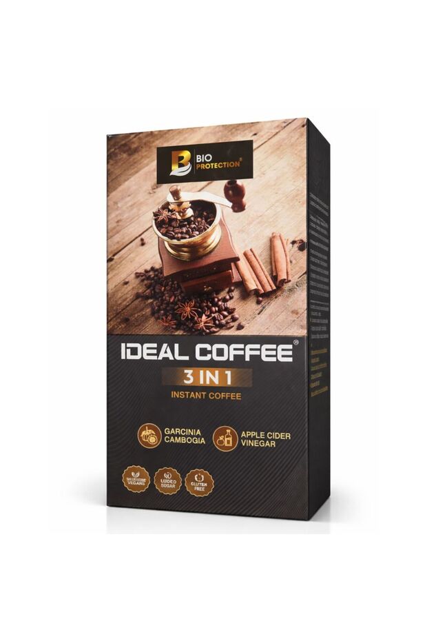 Ideal Coffee 3 in 1 Instant Coffee, 25 Sachets - Instant Coffee Mix with Garcinia Cambogia and Apple Cider Vinegar Powder