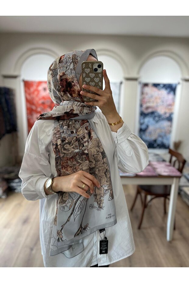 شال ناعم بنمط فلورينزا - أزرق - 5