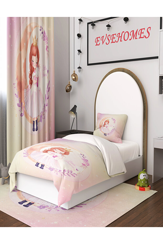 Moon Rainbow Princess (Fon Curtain 70X260 Two Wings - Bedding Set - Choose Your Carpet Size)