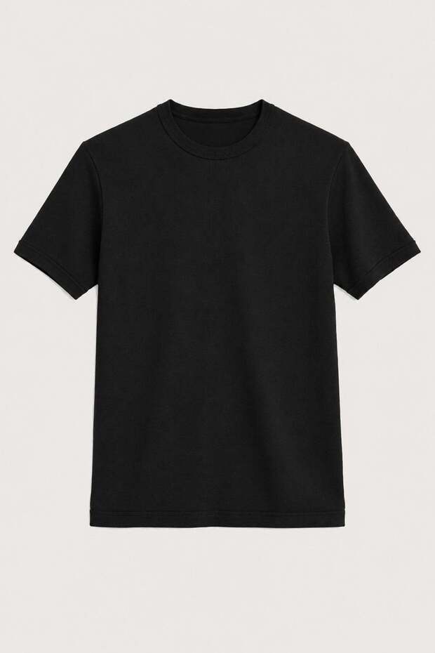 Black Cotton Men's T-Shirt